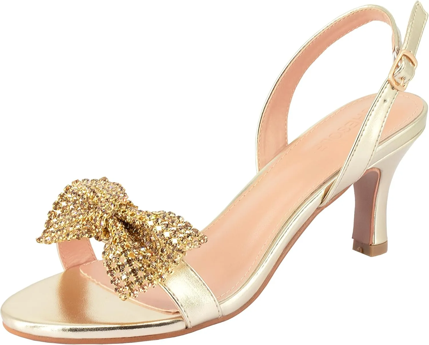 2 Pair Women's Heels Rhinestone Sandals Elegant Prom Formal Bridal Wedding Shoes Size 5.5