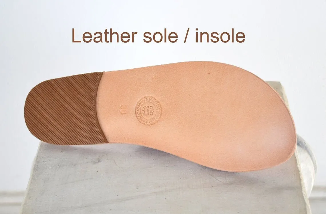 ADONIA Slip on Sandals/ Greek Sandals/ Leather Sandals/ Roman Sandals/ Women's Sandals/ Leather flats/ Handmade sandals/ mules