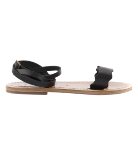 AELIA FLAT SANDALS WITH ANKLE BUCKLE FASTENING BLACK