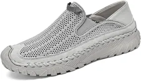 Asifn Mens Mesh Loafers Outdoor Lightweight Hiking Breathable Comfortable Work Shoes Non-Slip Driving Casual