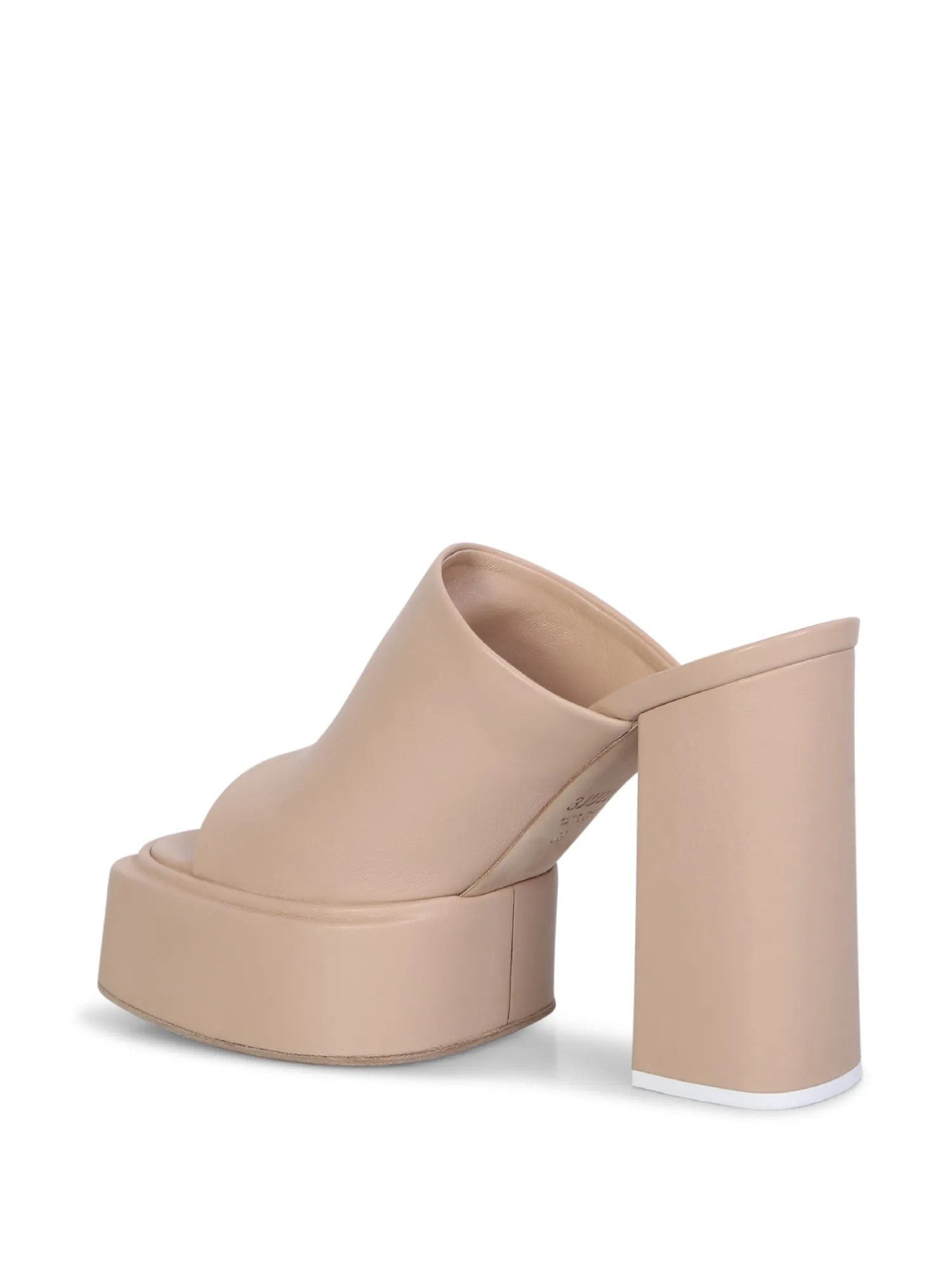 Beige suede Platform mules