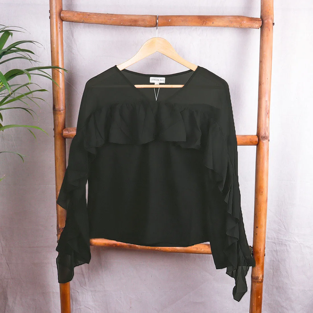 Black Full Sleeve Casual Top