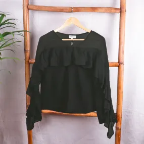 Black Full Sleeve Casual Top