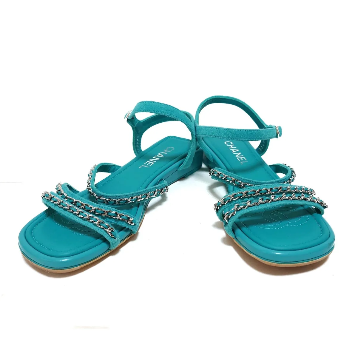 Chanel Blue Blue Sandals, 36.5