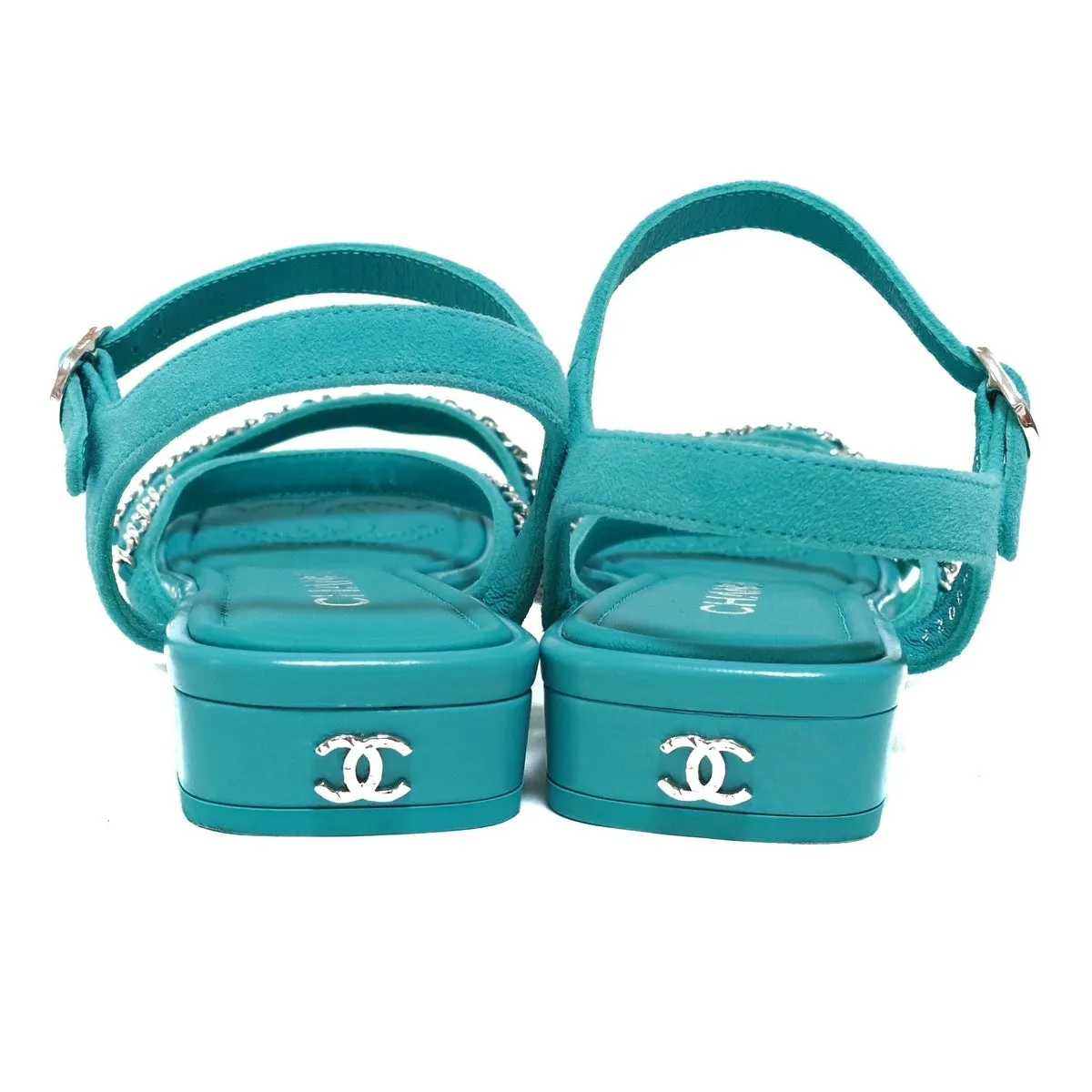 Chanel Blue Blue Sandals, 36.5