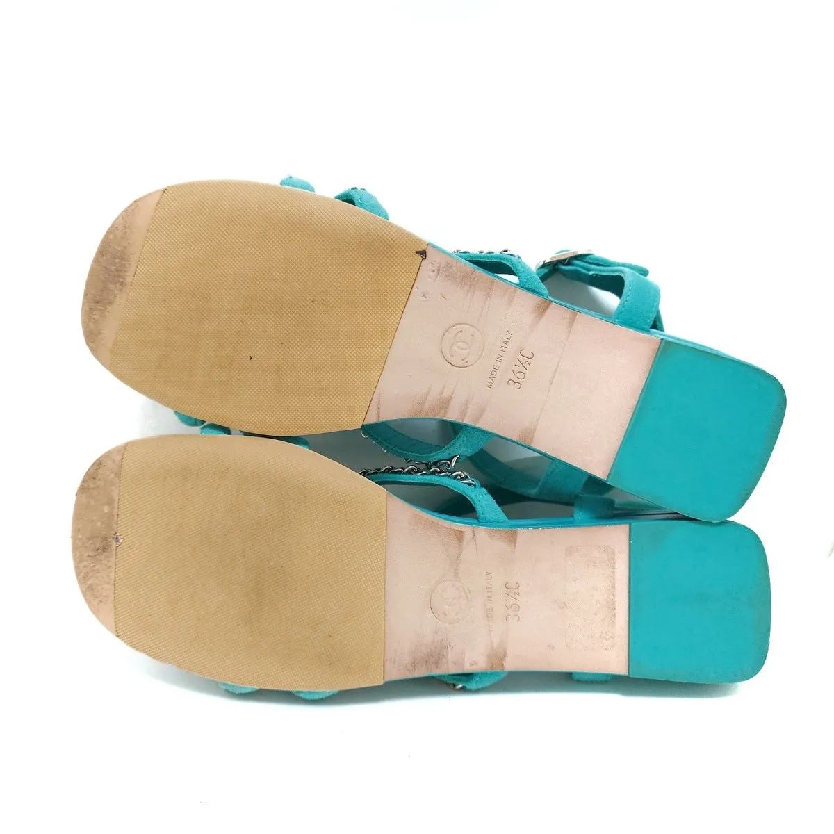 Chanel Blue Blue Sandals, 36.5