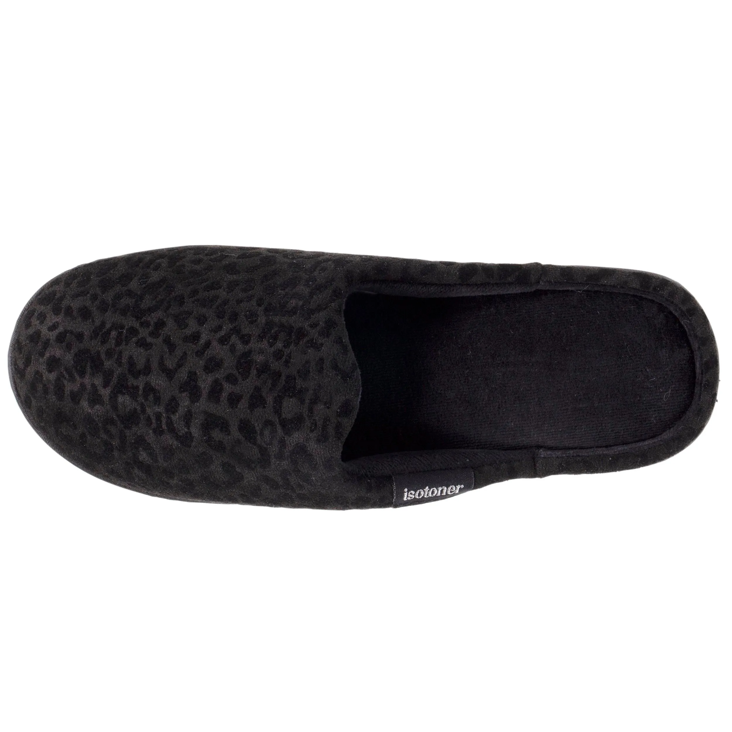 Chaussons mules talon Femme Léopard noir
