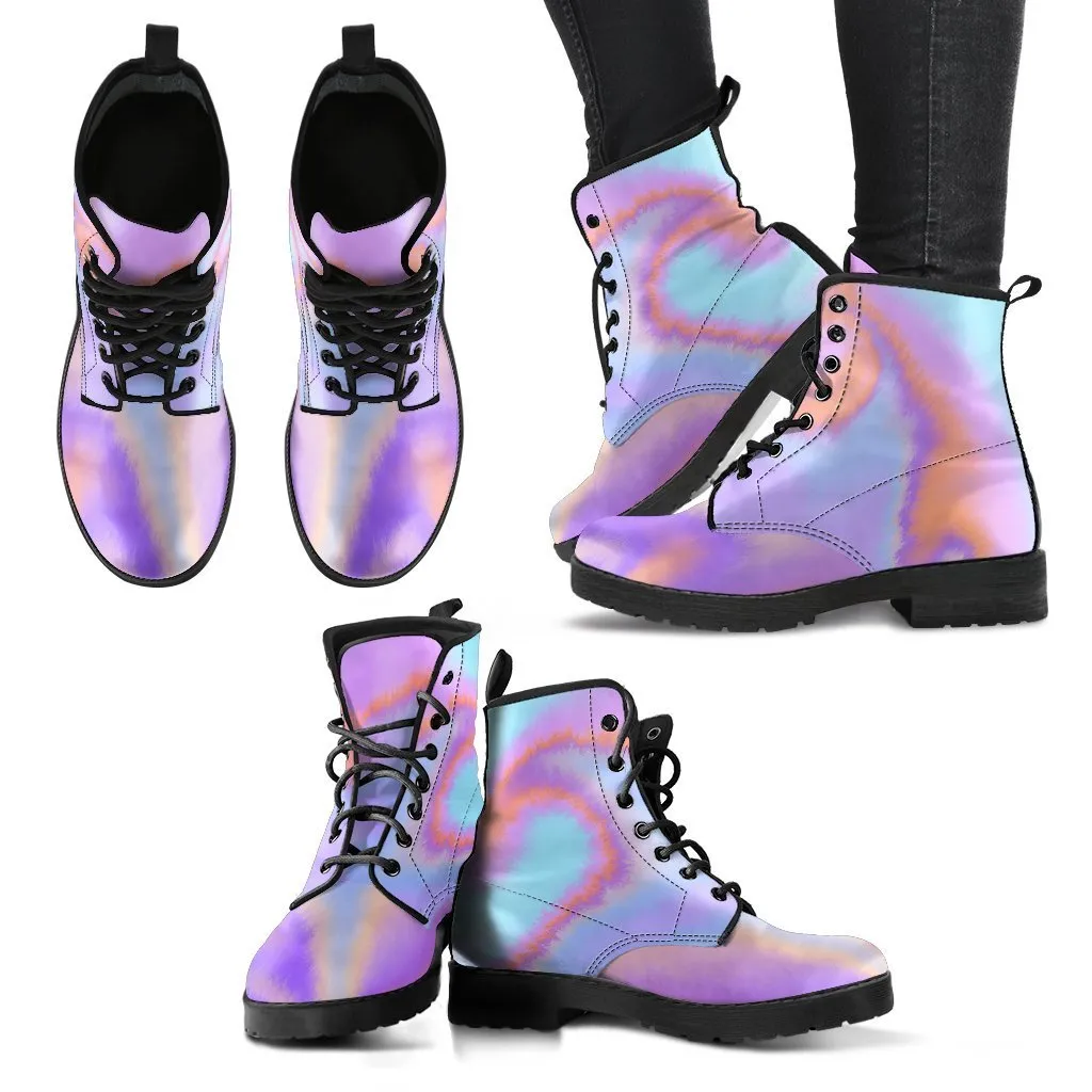 Combat Boots - Abstract Art | Purple Boots for Women, Vegan Leather Boots Women, Women’s Boots, Aesthetic Shoes, Sorority Shoes