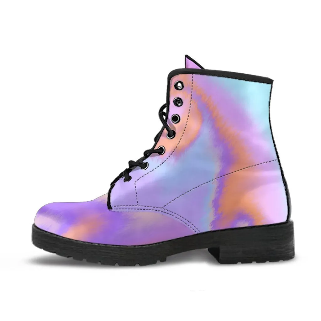 Combat Boots - Abstract Art | Purple Boots for Women, Vegan Leather Boots Women, Women’s Boots, Aesthetic Shoes, Sorority Shoes