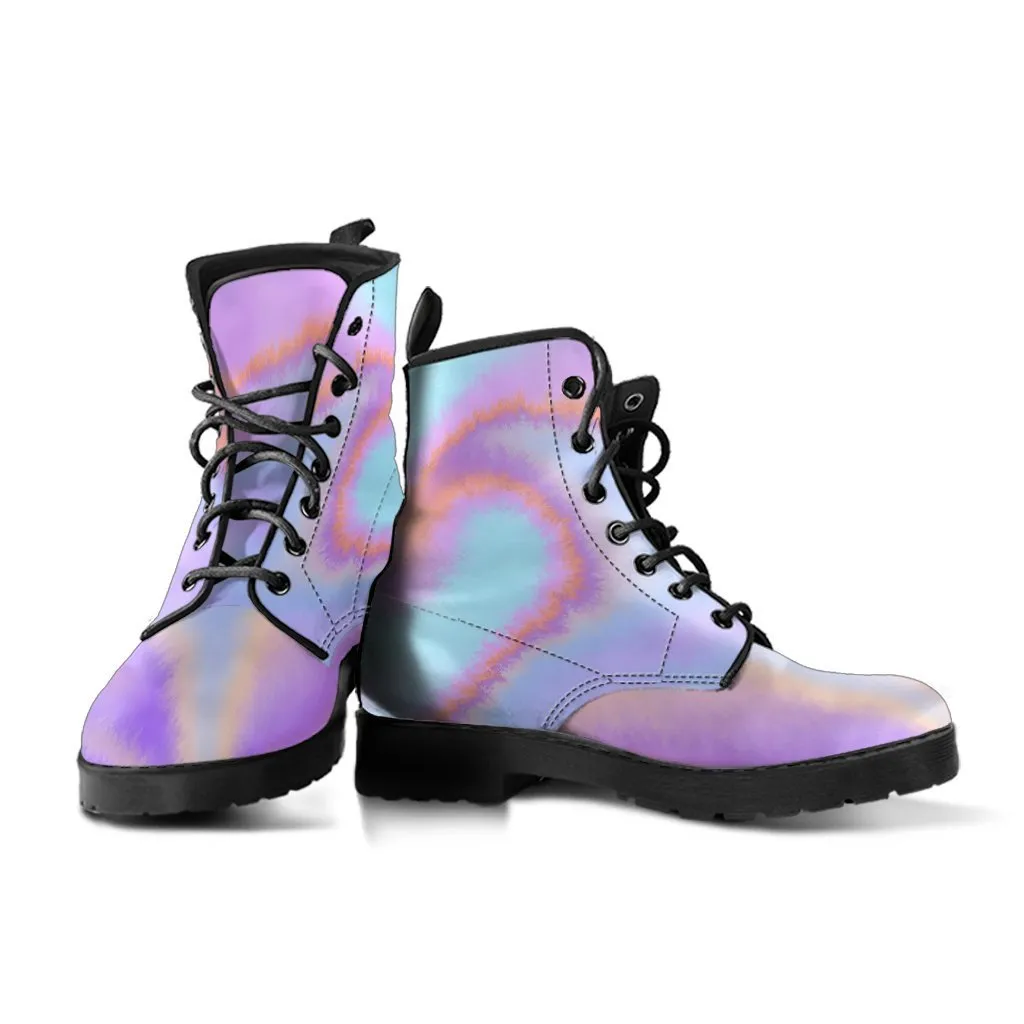 Combat Boots - Abstract Art | Purple Boots for Women, Vegan Leather Boots Women, Women’s Boots, Aesthetic Shoes, Sorority Shoes