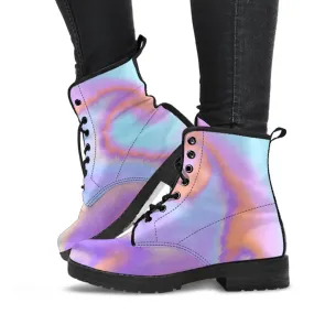 Combat Boots - Abstract Art | Purple Boots for Women, Vegan Leather Boots Women, Women’s Boots, Aesthetic Shoes, Sorority Shoes