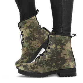 Combat Boots - Nano Camouflage | Boho Shoes, Handmade Lace Up Boots, 90s Boots, 2000s Boots, Camouflage Boots, Vegan Leather Lace Up Boots Women