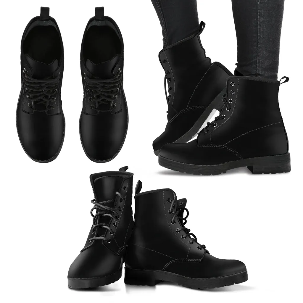 Combat Boots - Simply Black | Unisex Boots, Custom Shoes, Hippie Boots, Lace Up Boots, 90s Boots, Women's Boots, Boots Men
