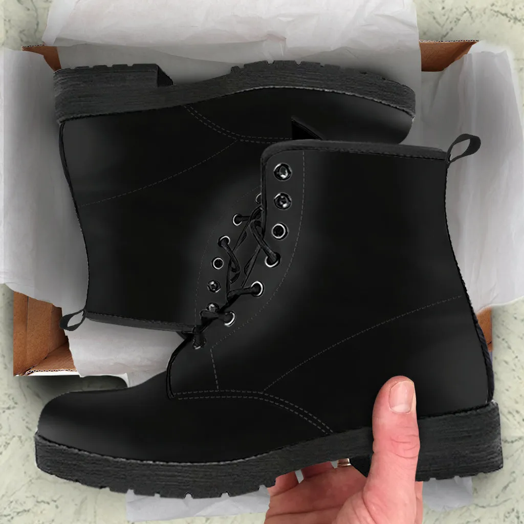 Combat Boots - Simply Black | Unisex Boots, Custom Shoes, Hippie Boots, Lace Up Boots, 90s Boots, Women's Boots, Boots Men