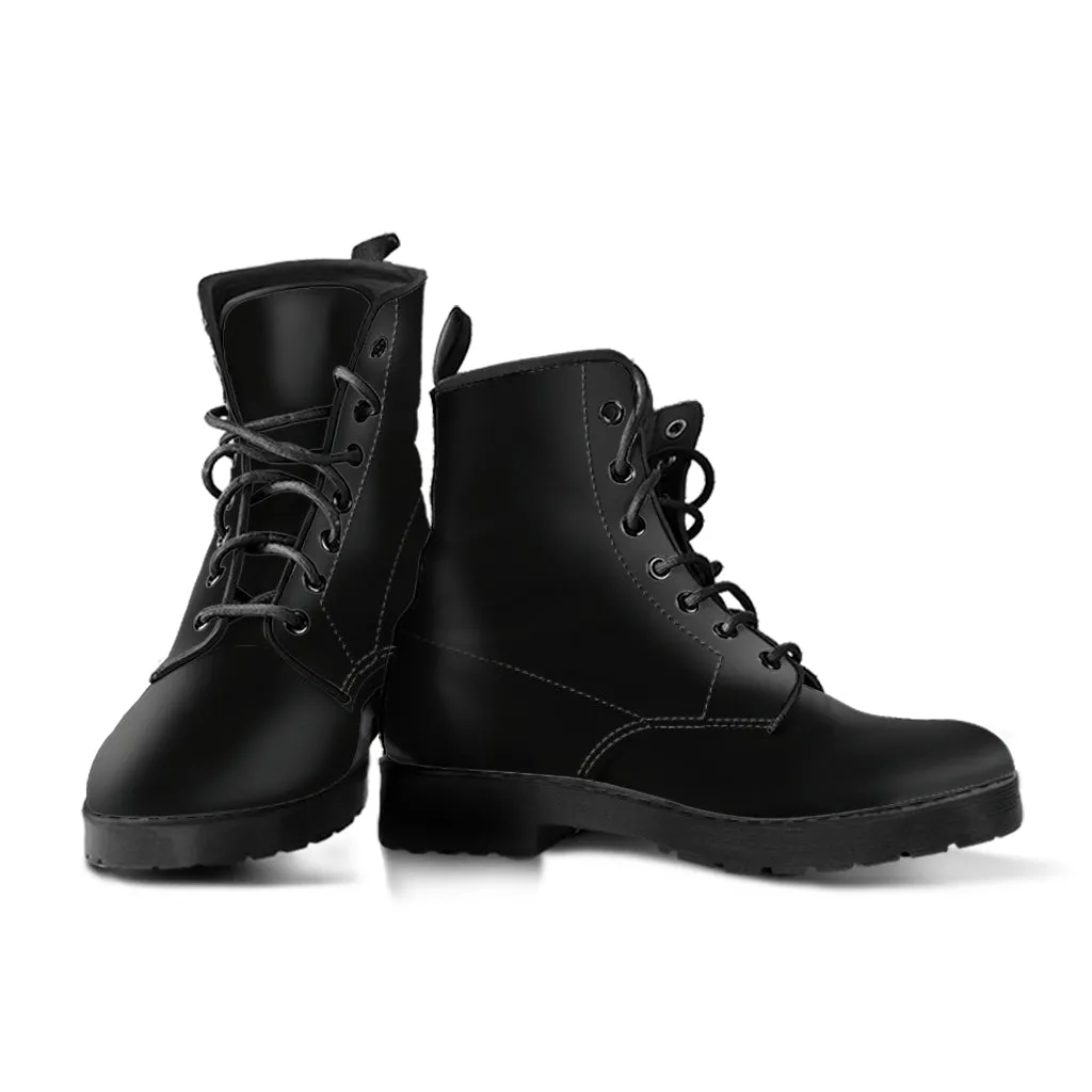 Combat Boots - Simply Black | Unisex Boots, Custom Shoes, Hippie Boots, Lace Up Boots, 90s Boots, Women's Boots, Boots Men