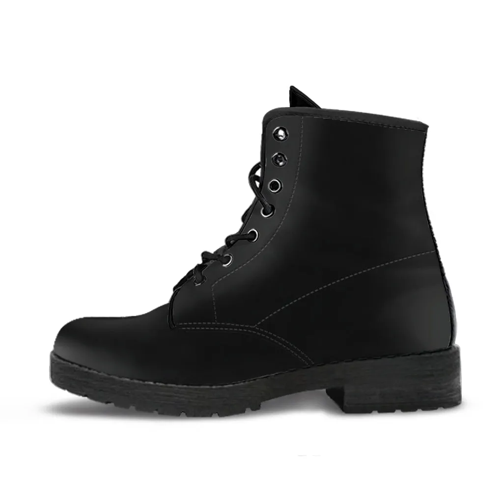 Combat Boots - Simply Black | Unisex Boots, Custom Shoes, Hippie Boots, Lace Up Boots, 90s Boots, Women's Boots, Boots Men