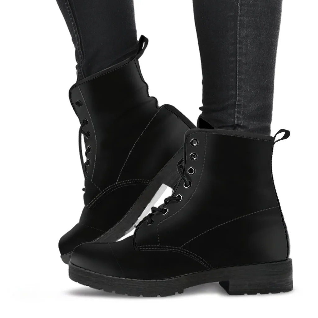 Combat Boots - Simply Black | Unisex Boots, Custom Shoes, Hippie Boots, Lace Up Boots, 90s Boots, Women's Boots, Boots Men