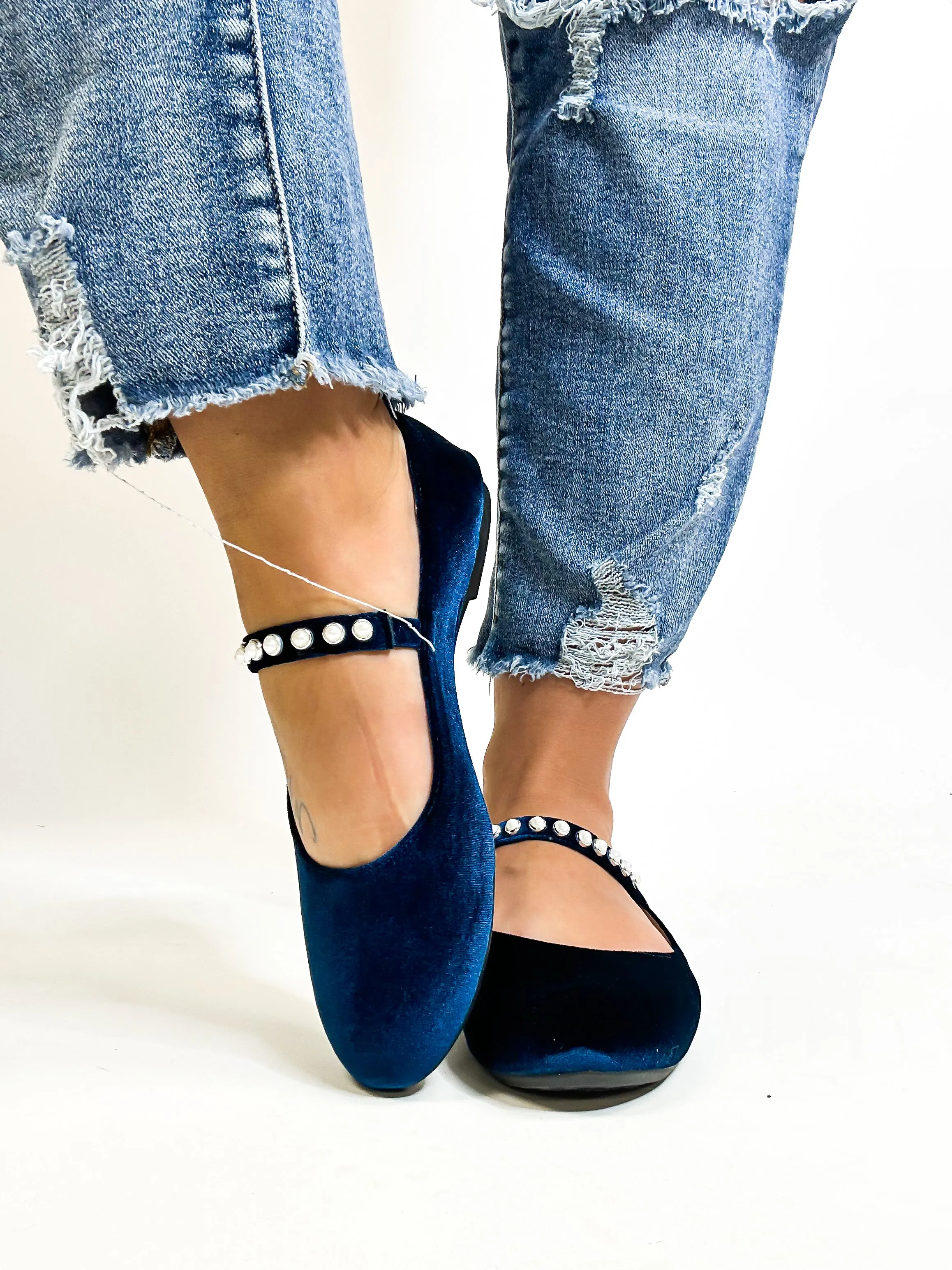 Corky's Teal Velvet Tea Time Flats FINAL SALE