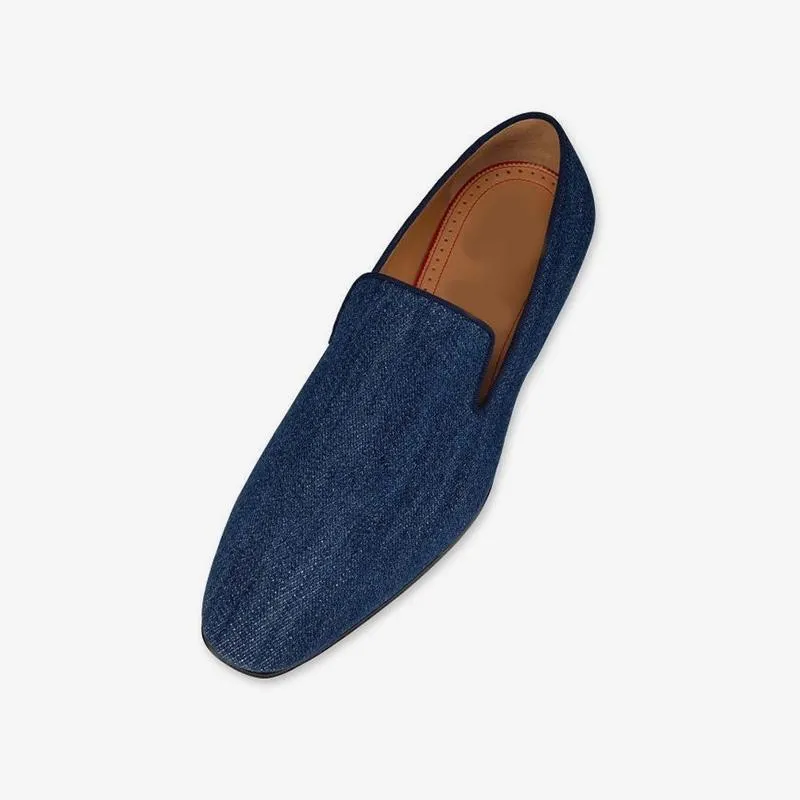 Denim Slip On Cotton Loafers Casual Flat