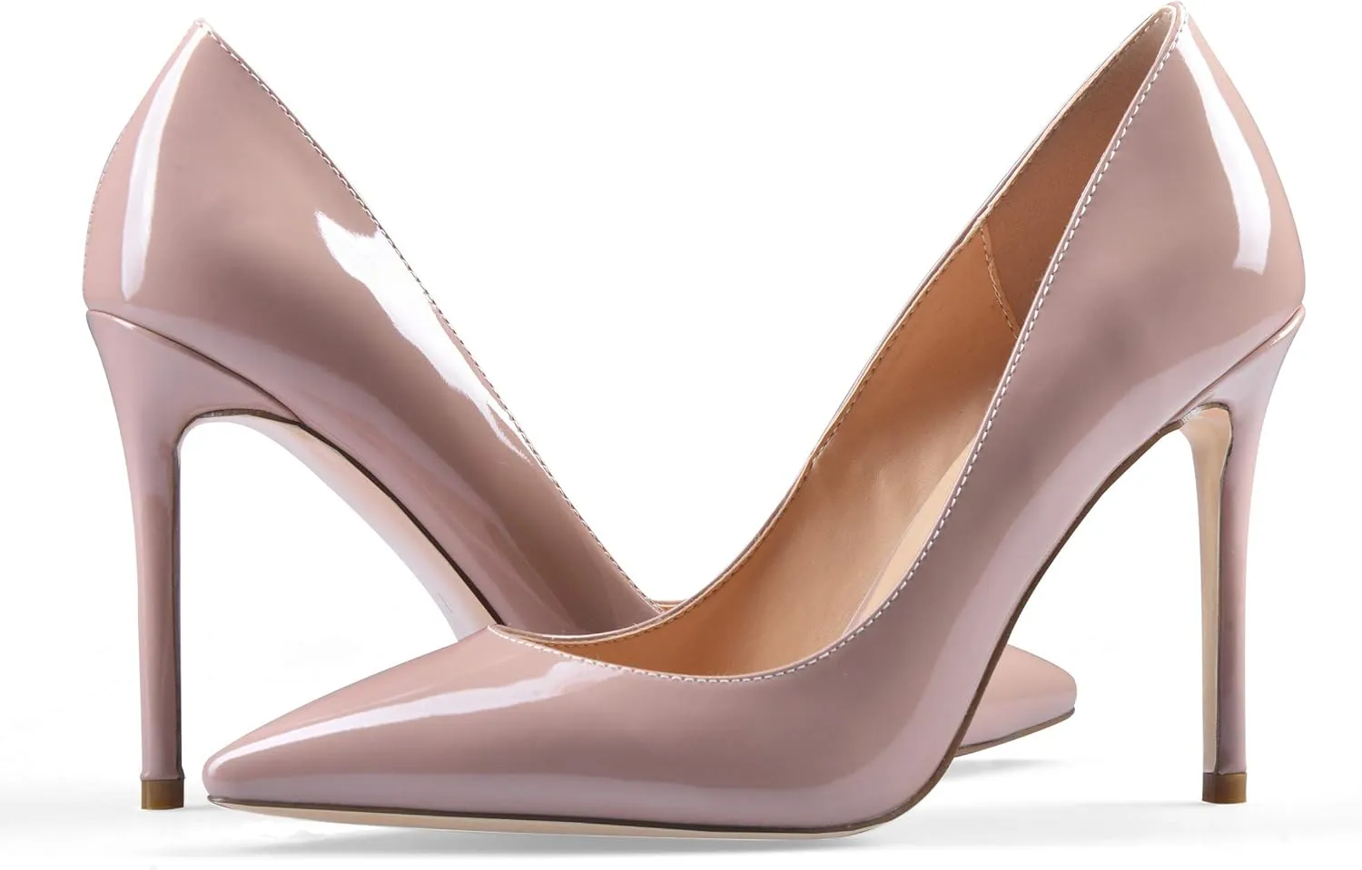 Eldof Womens High Heel Pumps, Pointy Toe Sexy Elegant Stiletto Heels 4inches Slip on Party Wedding Comfort Classic High Heels