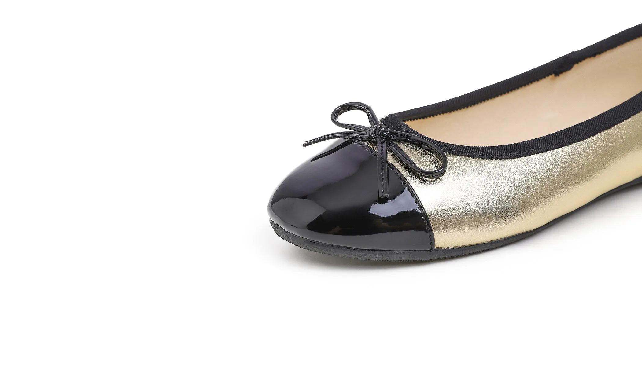 Feversole Women's Bow Tie Fashion Dress Slip On Shoes Round Toe Ballet Flat Patent Toe Cap