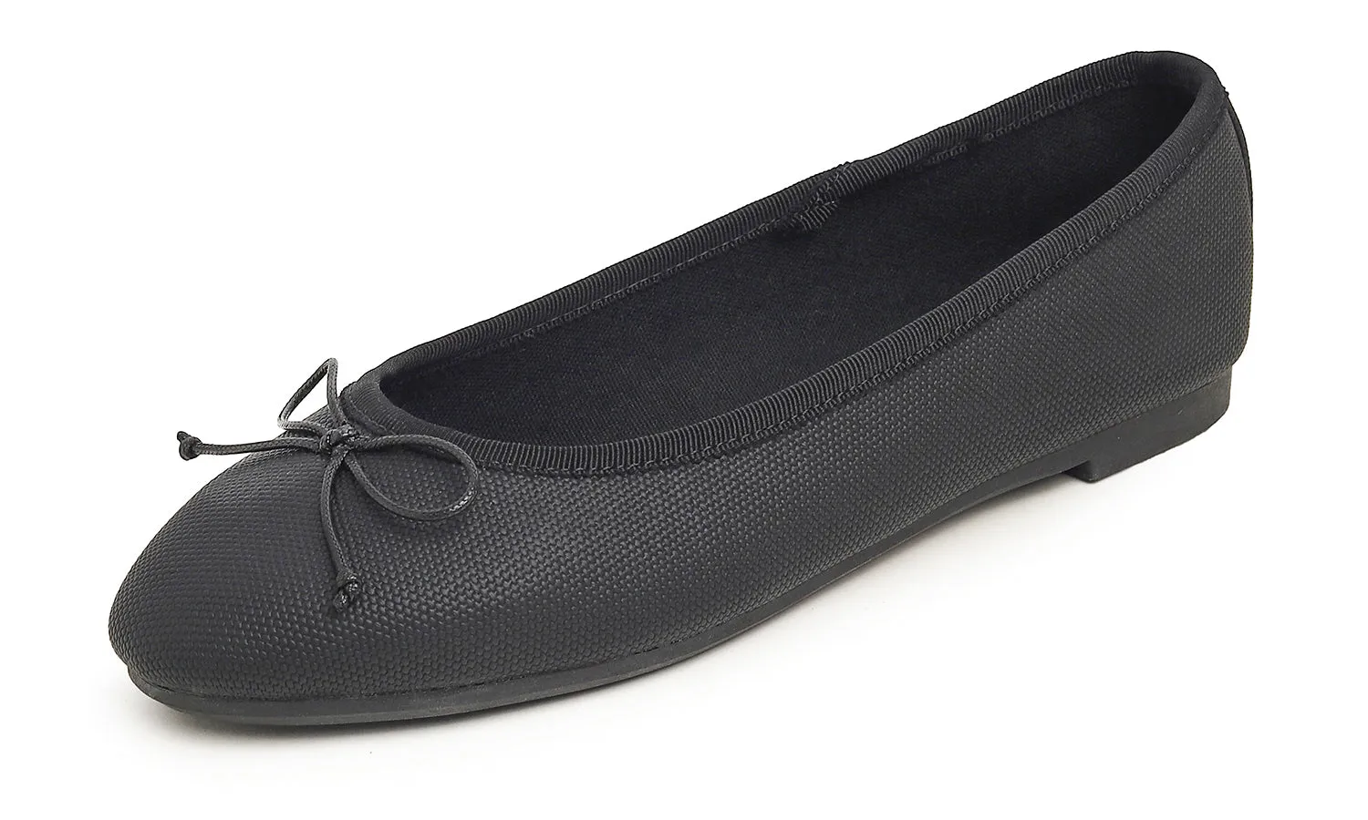 Feversole Women's Bow Tie Fashion Dress Slip On Shoes Round Toe Ballet Flat Vegan Leather Texture