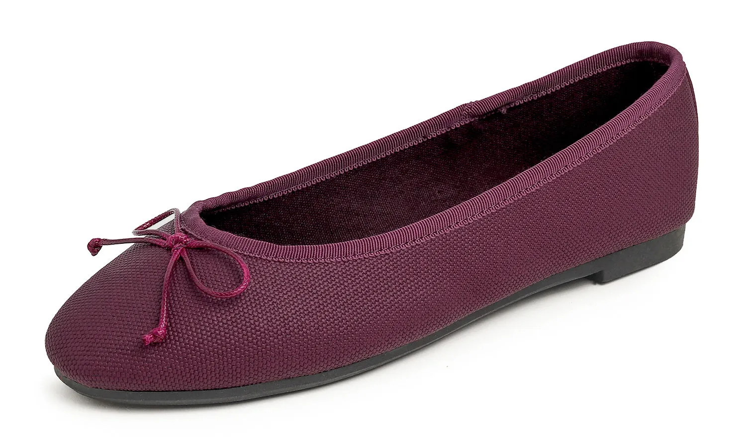 Feversole Women's Bow Tie Fashion Dress Slip On Shoes Round Toe Ballet Flat Vegan Leather Texture
