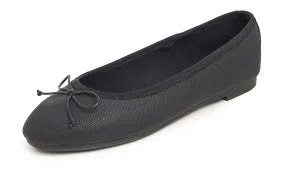 Feversole Women's Bow Tie Fashion Dress Slip On Shoes Round Toe Ballet Flat Vegan Leather Texture