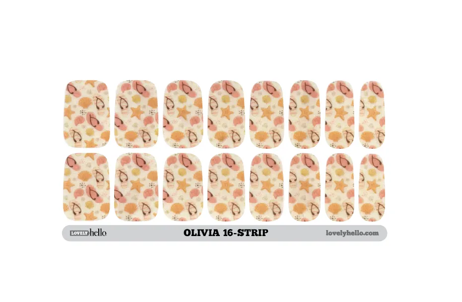 Flipflops and Seashells Nail Wraps