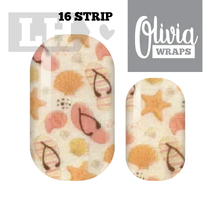Flipflops and Seashells Nail Wraps