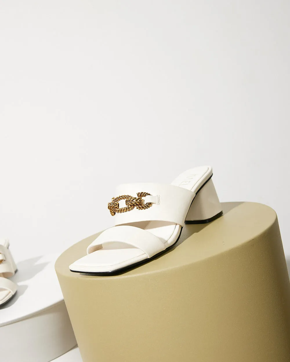 Hael & Jax Cassatt Porcelain Leather Heel Slide