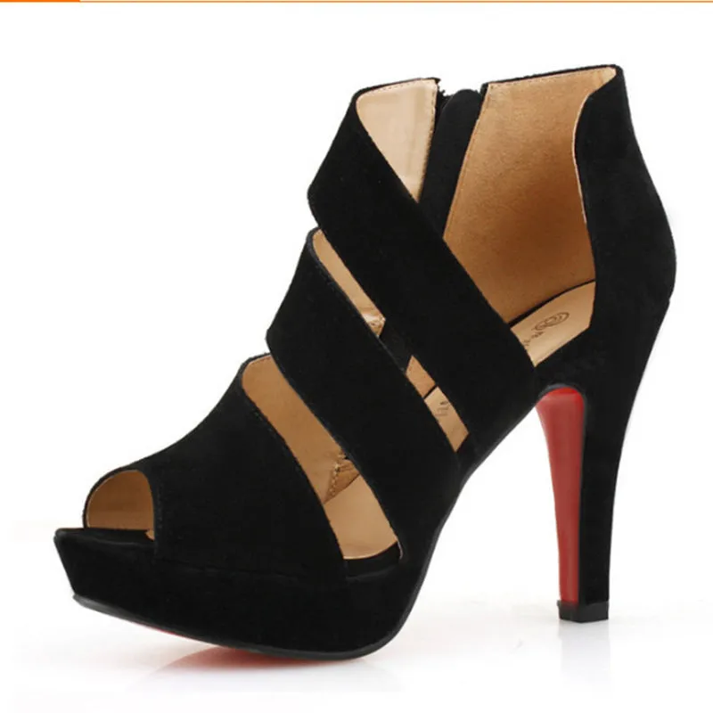 Joan – Suede High Heel Sandals with Open Toe