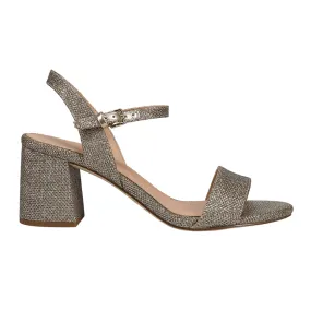 Josie Glitter Block Heel Sling Black Sandals