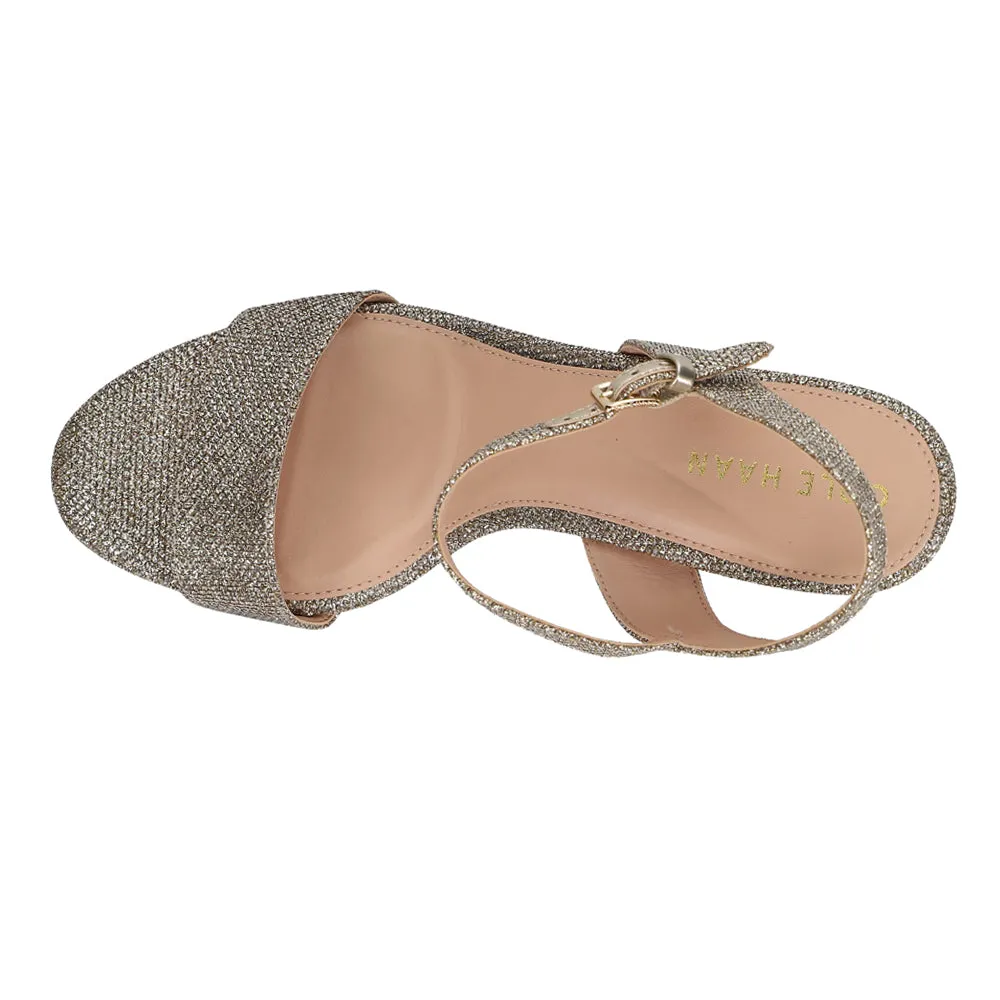 Josie Glitter Block Heel Sling Black Sandals