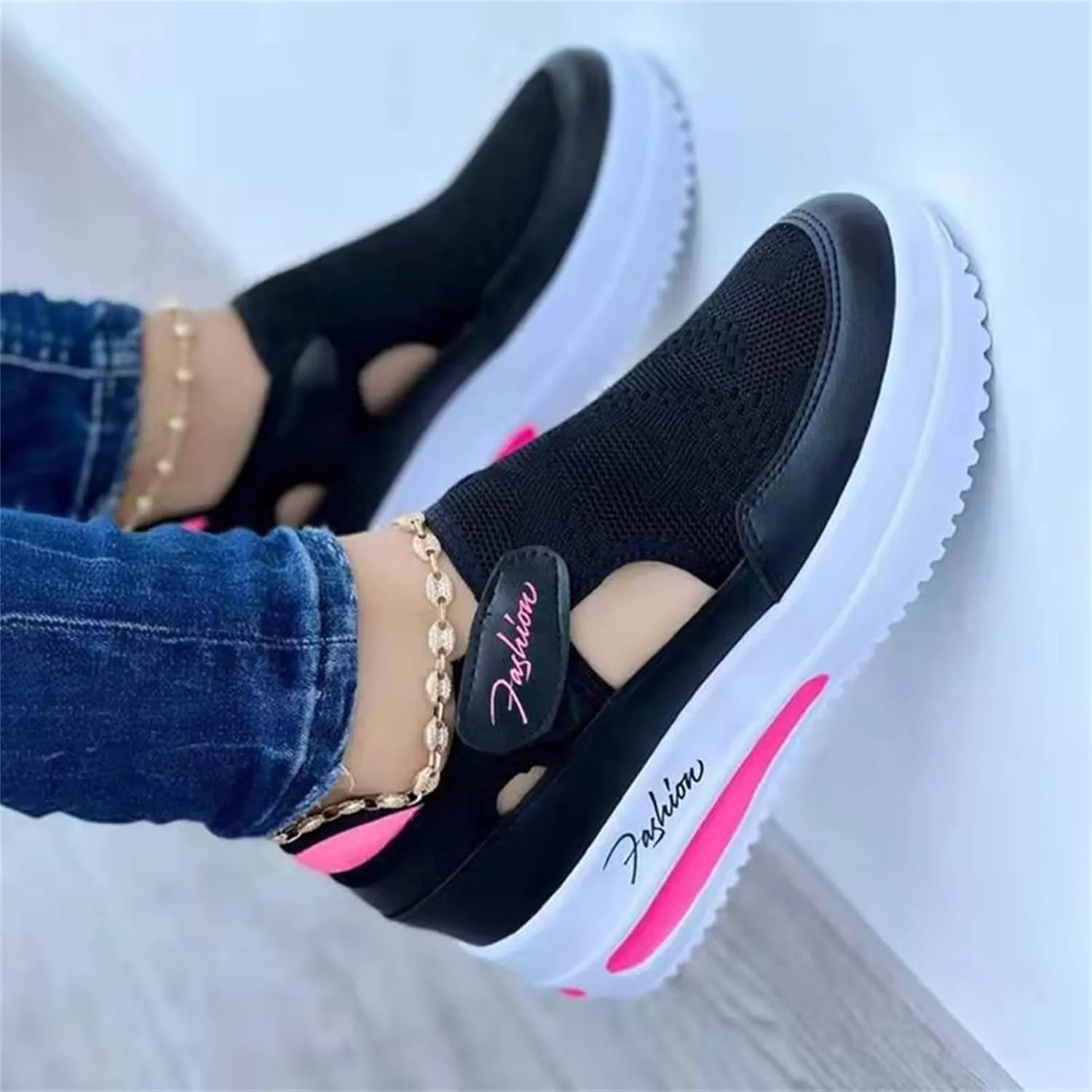 Lausiuoe Sneakers For Women Slip On Memory Foam Canvas Shoes Low Top Fashion Casual Soft Comfort Walking Flat Loafers