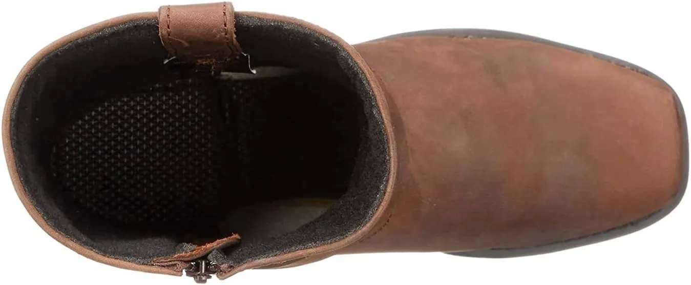 Men's Belt Strap Studded Western Cowboy Boots Square Toe Chunky Heel Ankle Boots Durable Outdoor Short Boots