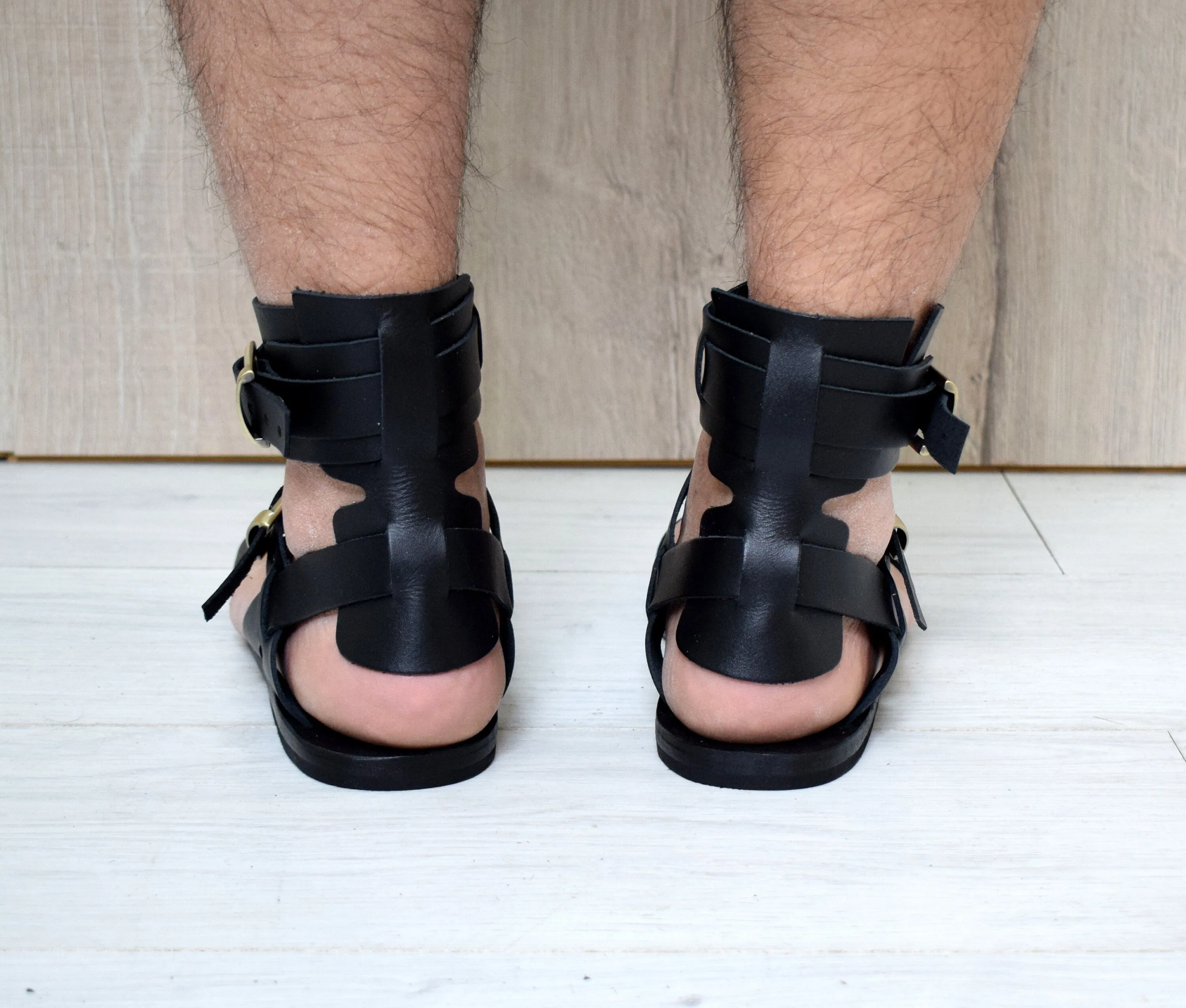 Men's leather sandals with Free expedited shipping