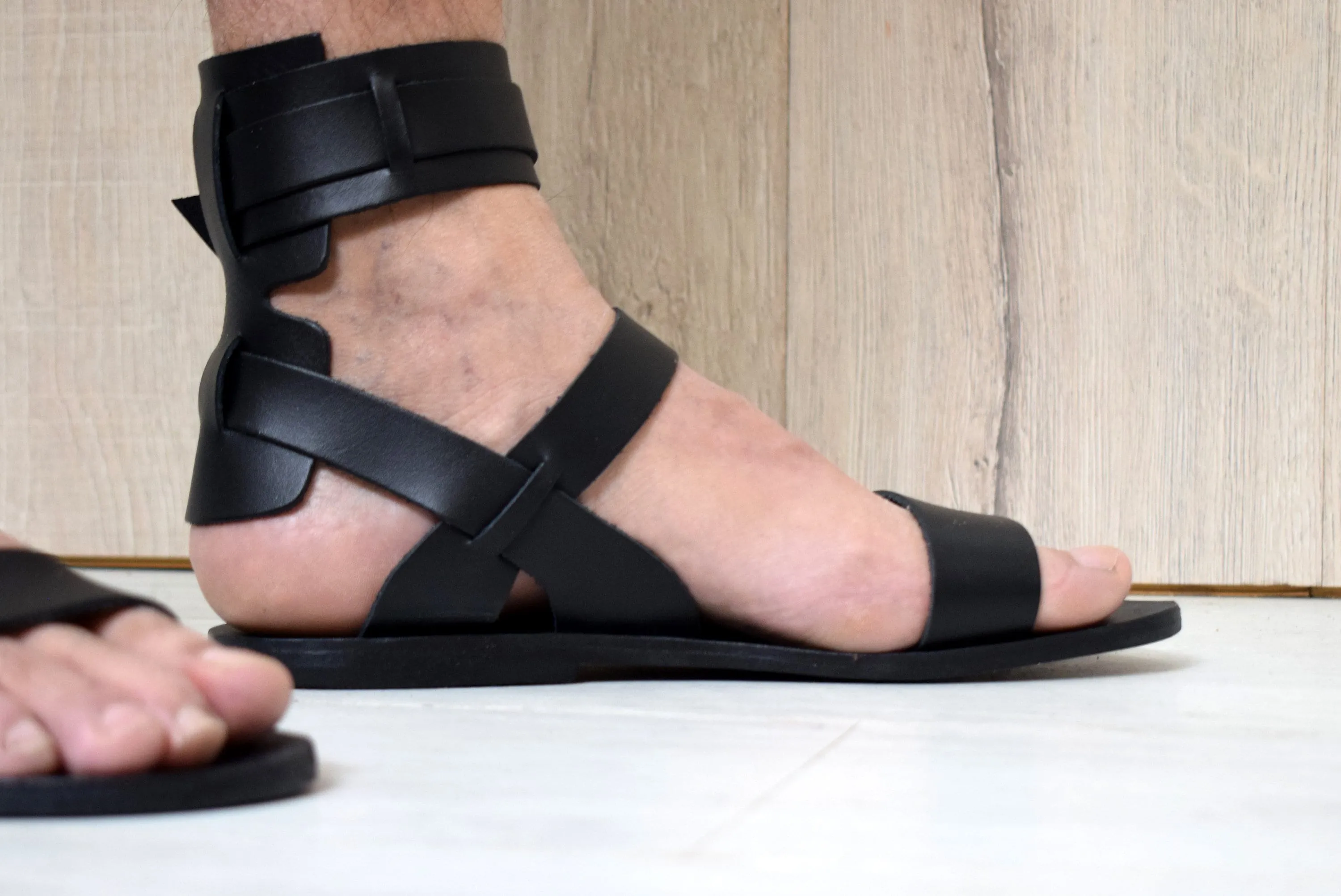 Men's leather sandals with Free expedited shipping