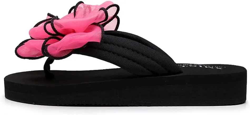 MIOKE Women's Bohemian Bowknot Flipflops Sandals Fashion Comfy Nonslip Platform Summer Beach Thong Sandal