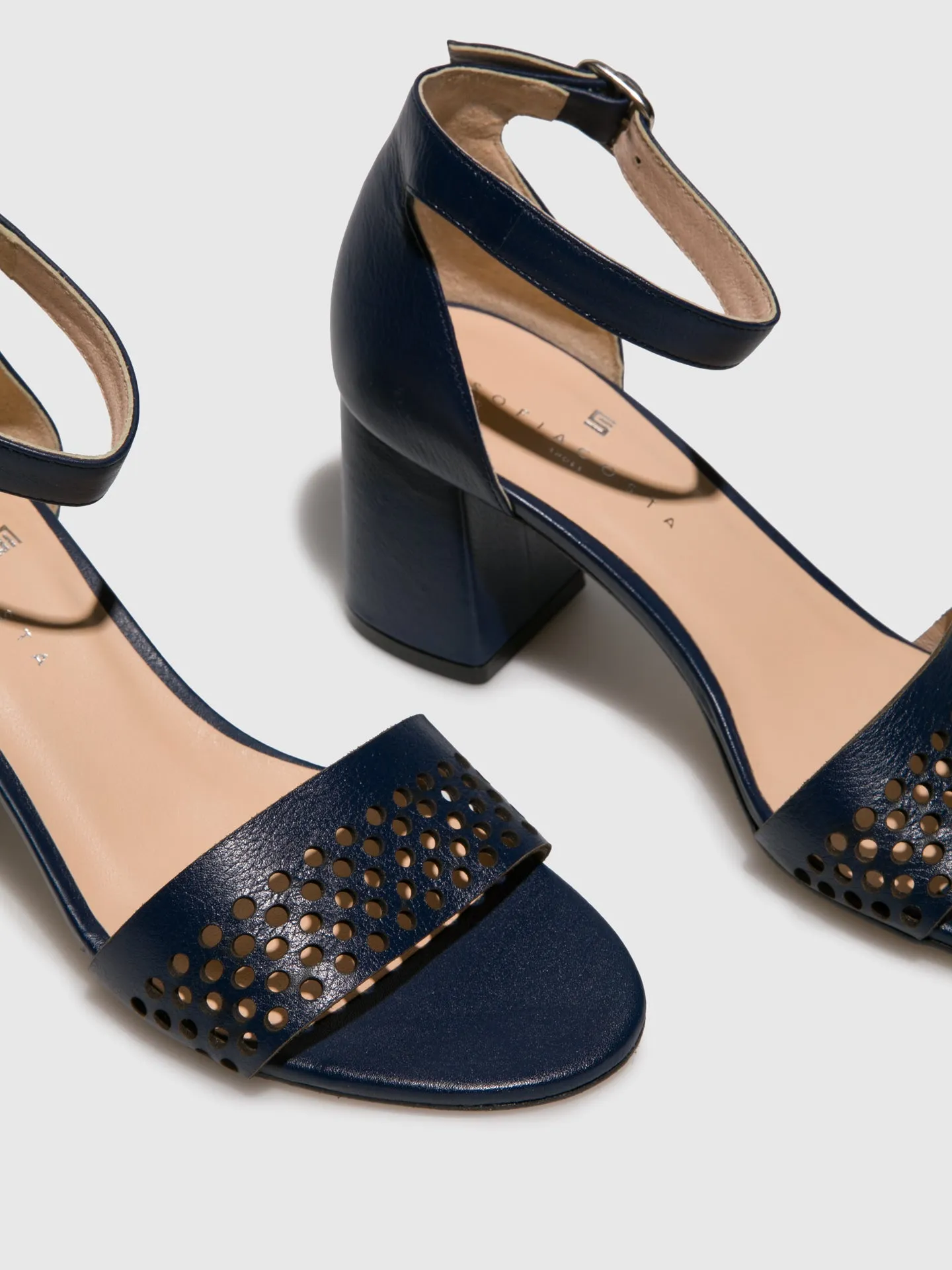 Navy Ankle Strap Sandals