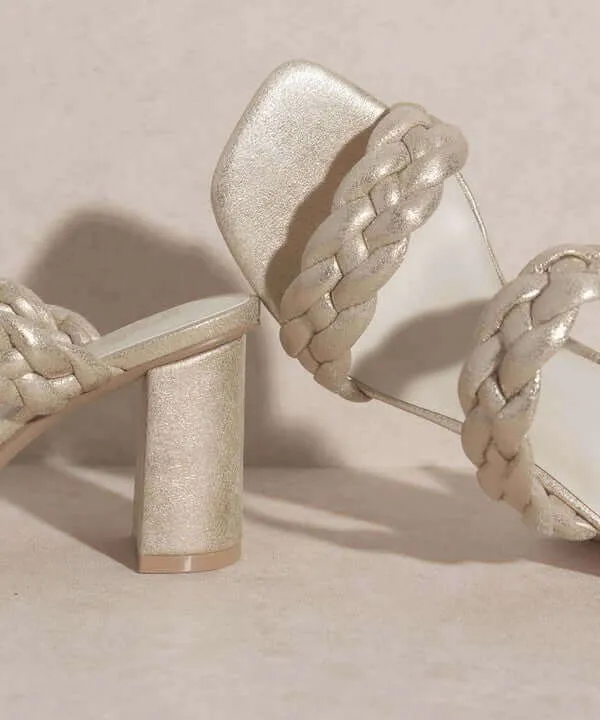 OASIS SOCIETY Savannah - Light Gold Metallic Heels Sandals