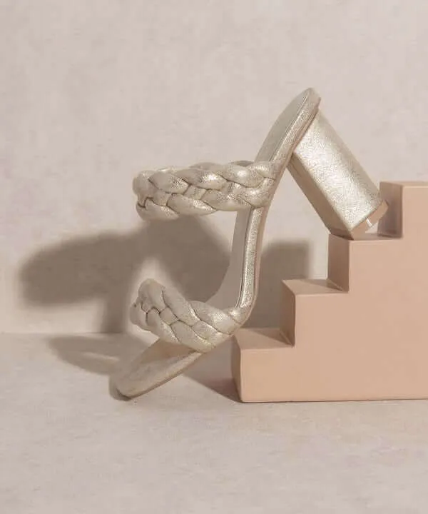 OASIS SOCIETY Savannah - Light Gold Metallic Heels Sandals