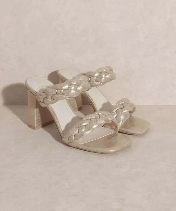 OASIS SOCIETY Savannah - Light Gold Metallic Heels Sandals