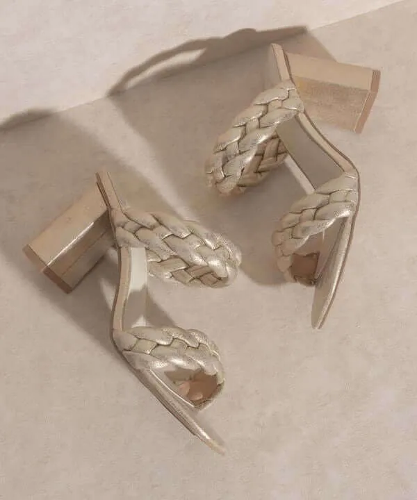 OASIS SOCIETY Savannah - Light Gold Metallic Heels Sandals