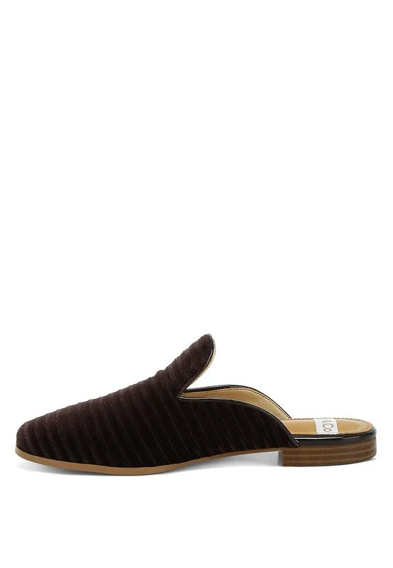 Ouzini Velvet Textured Slip On Mules **This item has free shipping.**