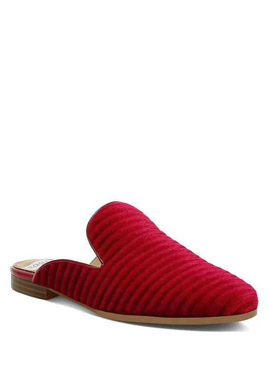 Ouzini Velvet Textured Slip On Mules **This item has free shipping.**