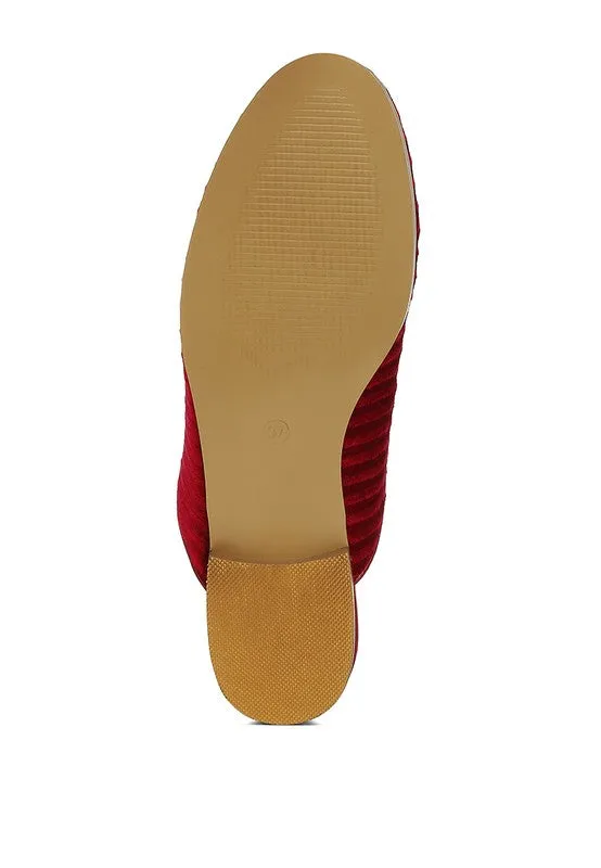 Ouzini Velvet Textured Slip On Mules **This item has free shipping.**