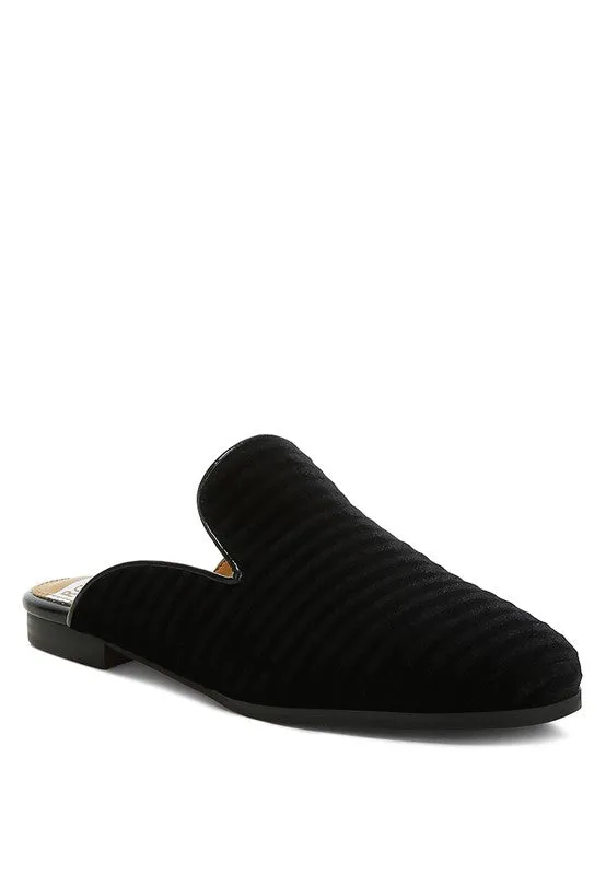 Ouzini Velvet Textured Slip On Mules **This item has free shipping.**