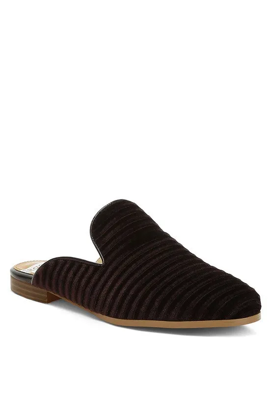 Ouzini Velvet Textured Slip On Mules **This item has free shipping.**
