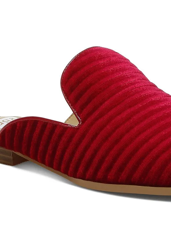 Ouzini Velvet Textured Slip On Mules **This item has free shipping.**